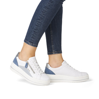 Dublin D1C - White/Blue Leather